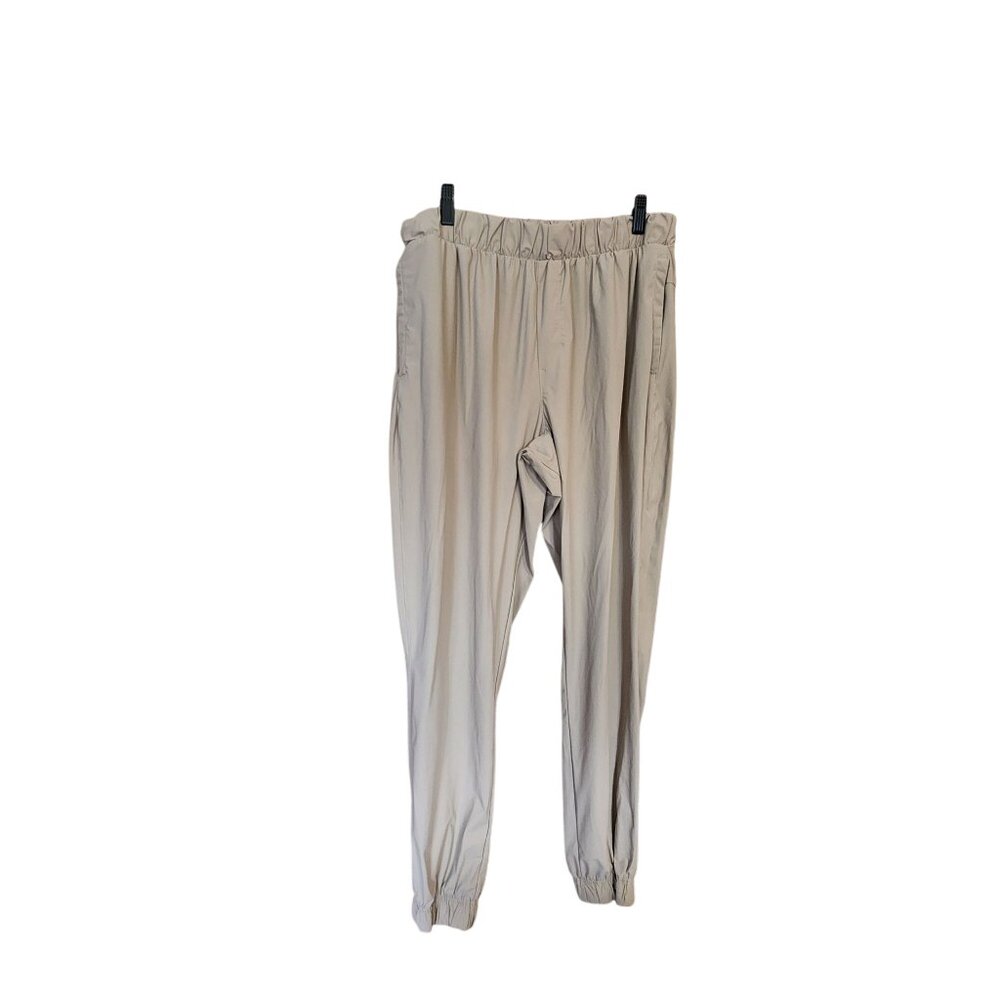 Apana Womens Beige Elastic Waist Lightweight Jogger Pants Size L